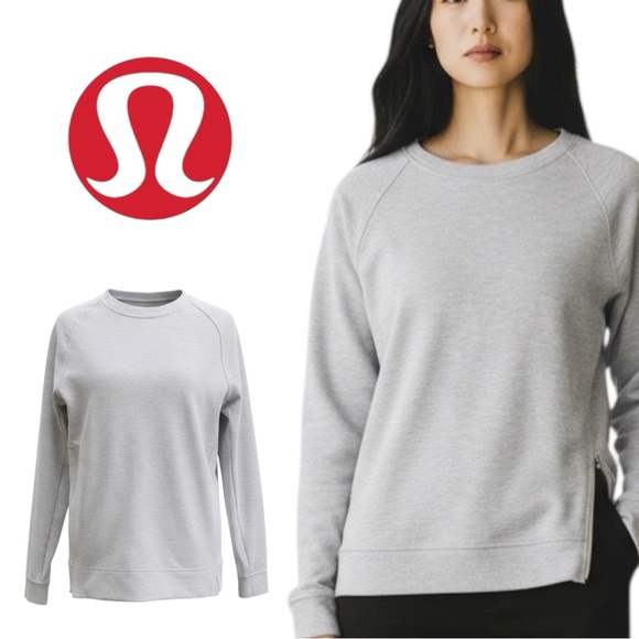 lululemon athletica Tops - Lululemon Sweatshirt Women Gray Size S Long Sleeve Side Zip Pocket